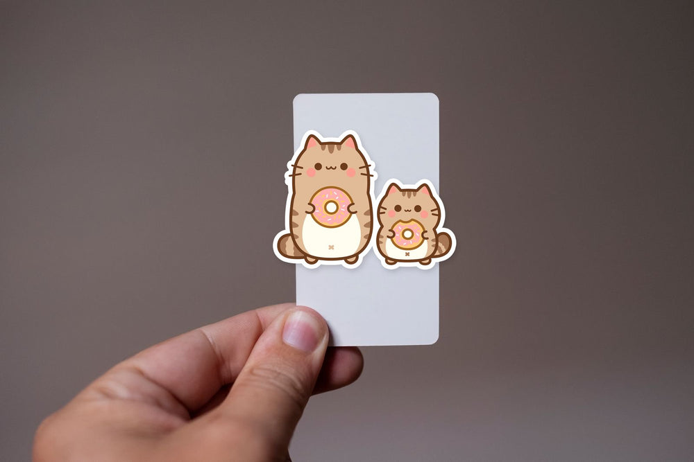 Adorbale Cats with Donuts Sticker