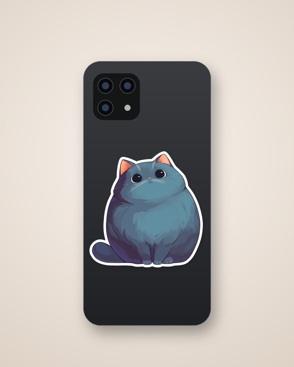 Fluffy Blue Cat Sticker
