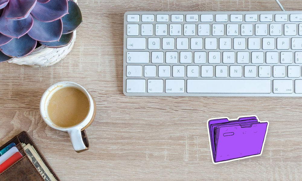 Purple Folder Minimal Aesthetic Sticker