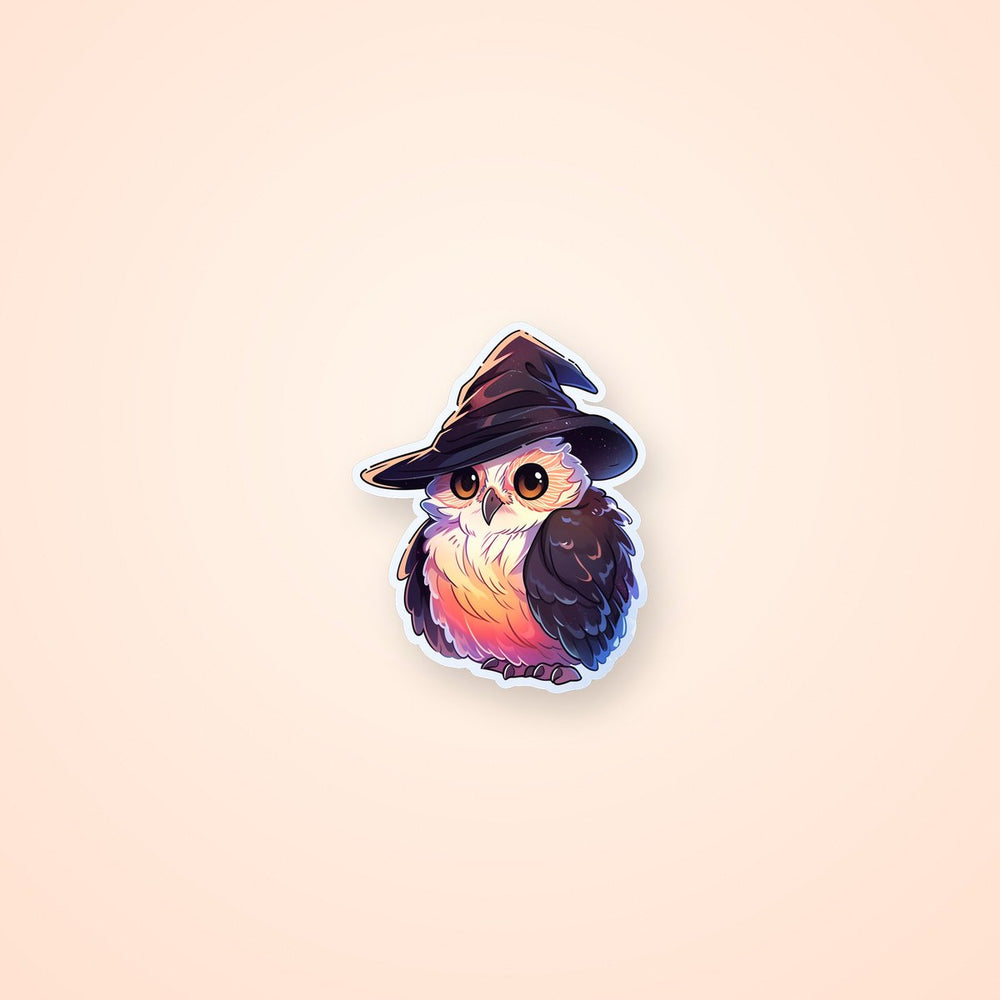 Owl in Witchy Hat Sticker
