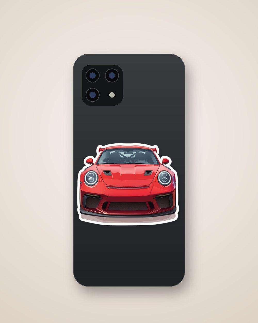 Red Porsche Sports Car Sticker
