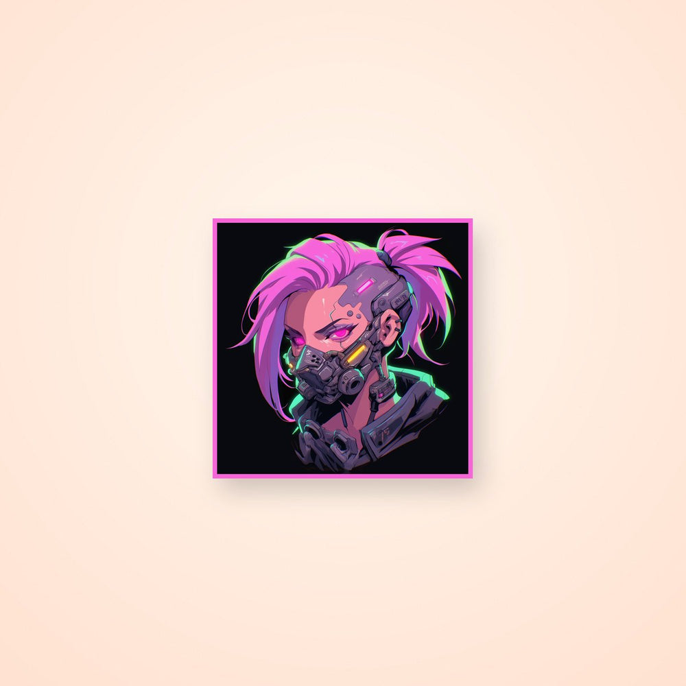 Cyberpunk Neon Hero Sticker