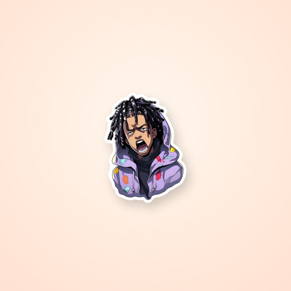 Funny Rapper with Dreads Sticker