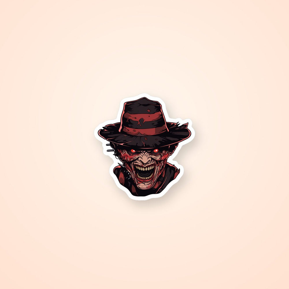 Halloween Scary Freddy Krueger Sticker