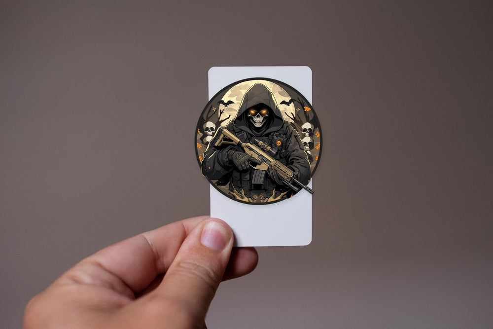 Call of Duty Soldier Masked Skull Round Sticker