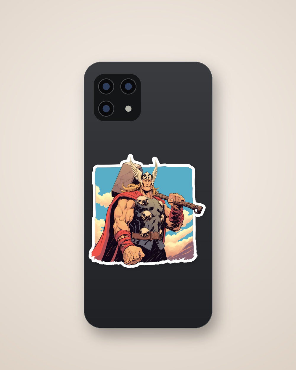 Thor Retro Comic Mighty Hammer Sticker