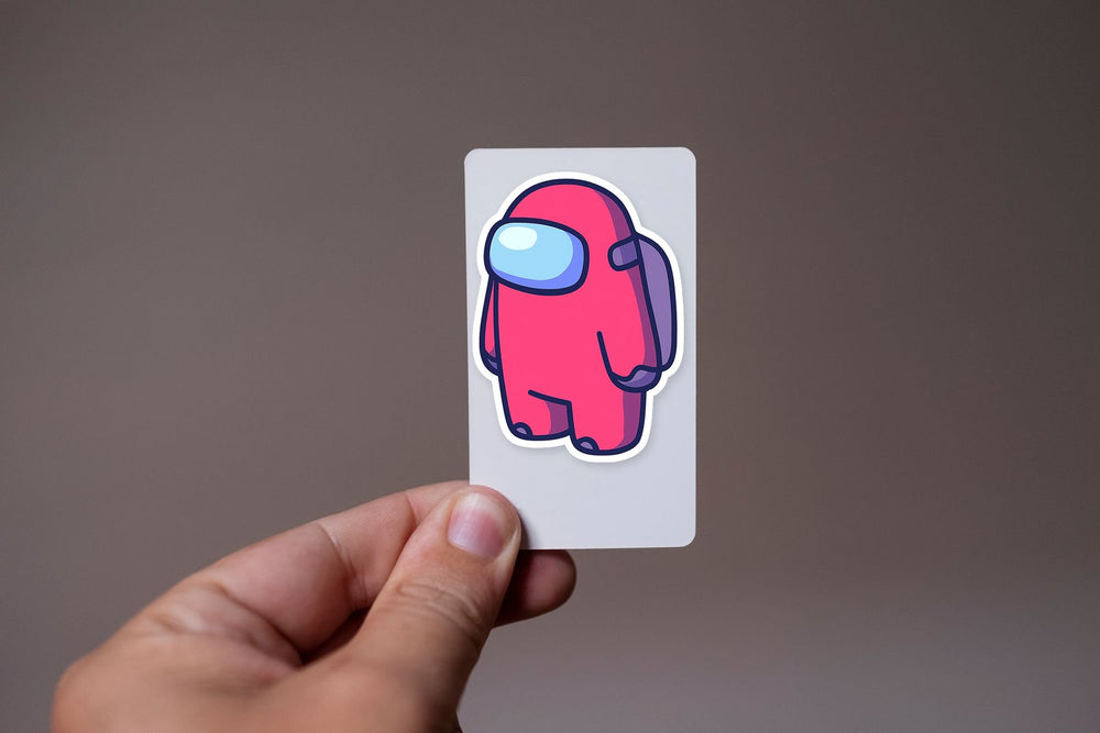 Among Us Pink Crewmate Cartoon Sticker