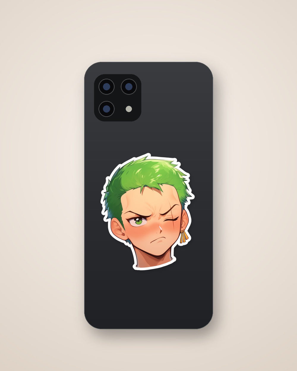 Zoro One Piece Green Hair Head Sticker