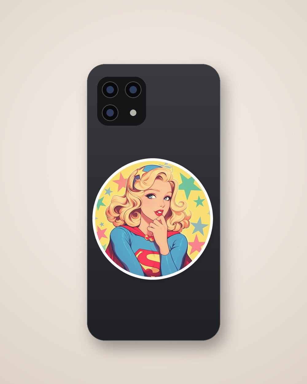 Retro Supergirl Pinup Sticker