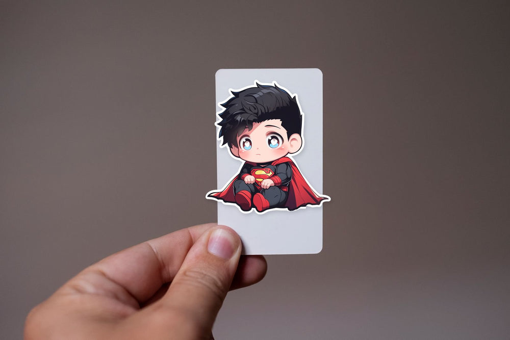 Sad Superman Child Comics Sticker