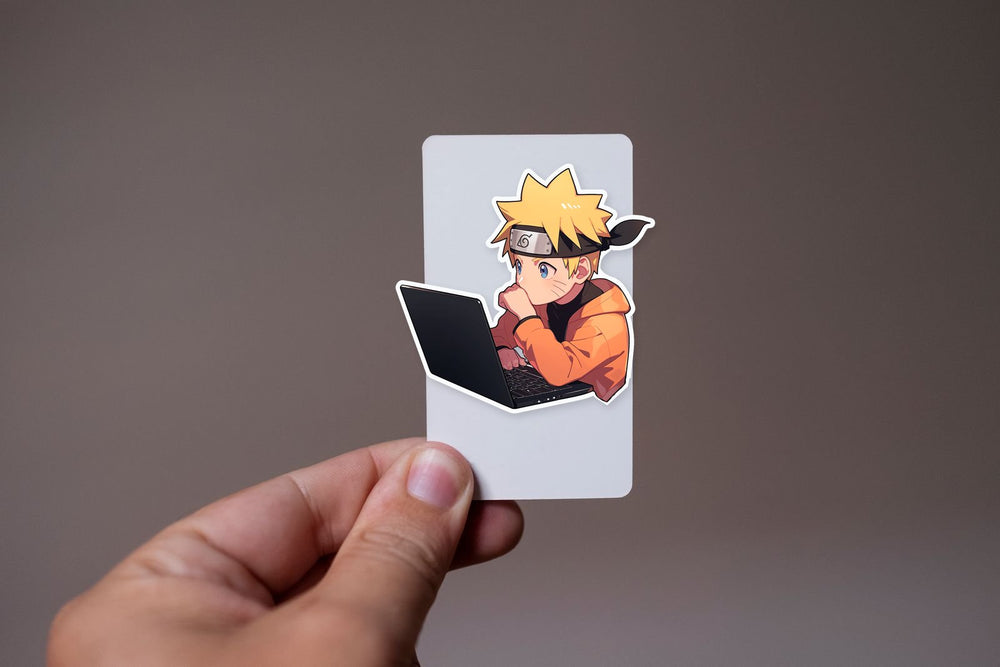 Naruto Uzumaki with a Laptop Sticker