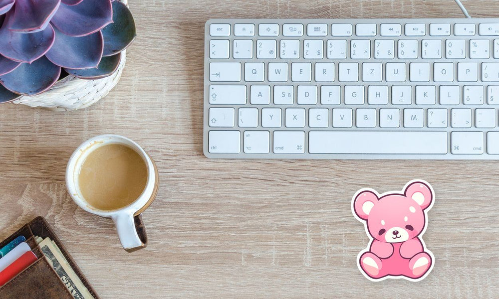 Cute Pink Bear Sticker