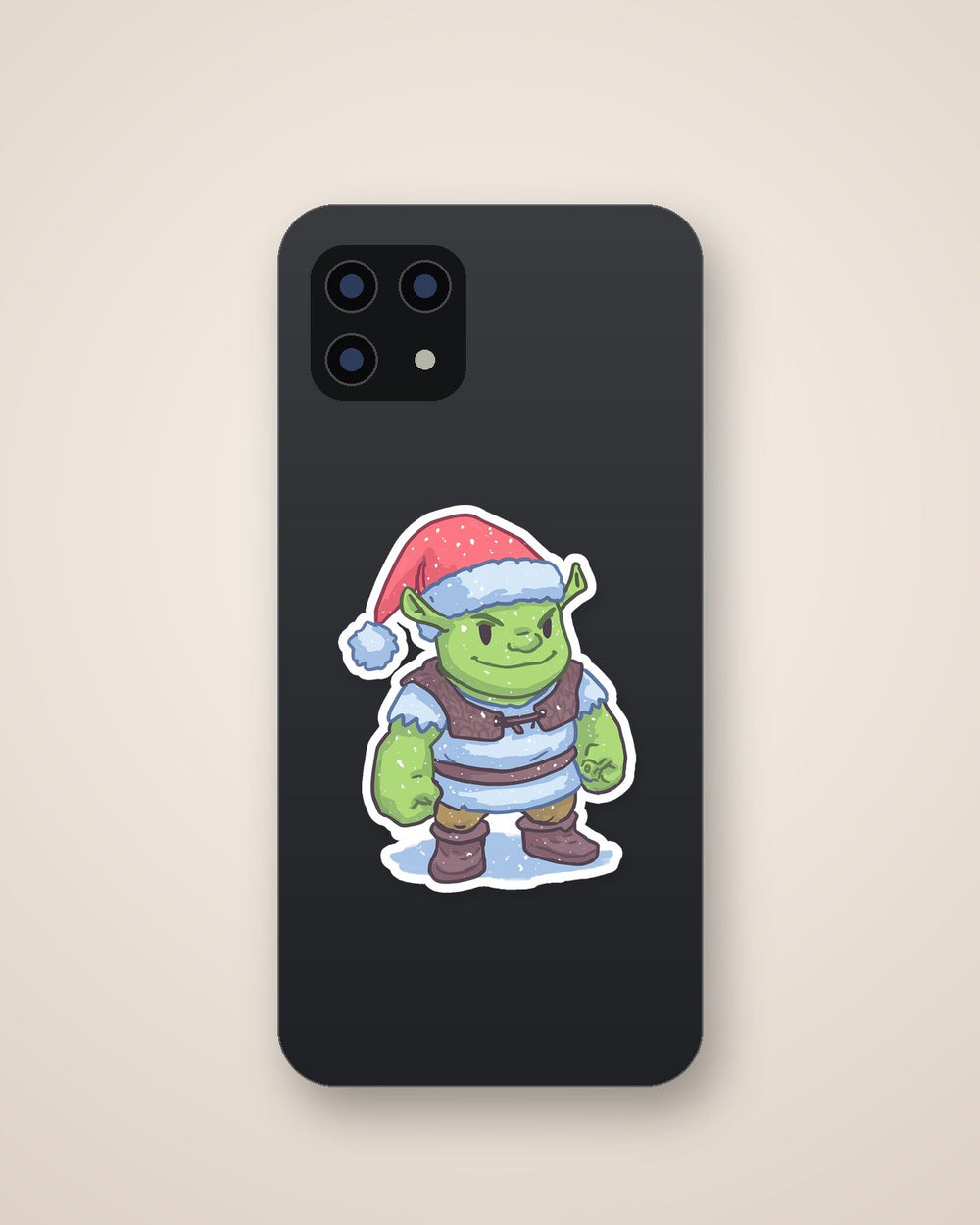 Shrek Santa Hat Christmas Funny Sticker