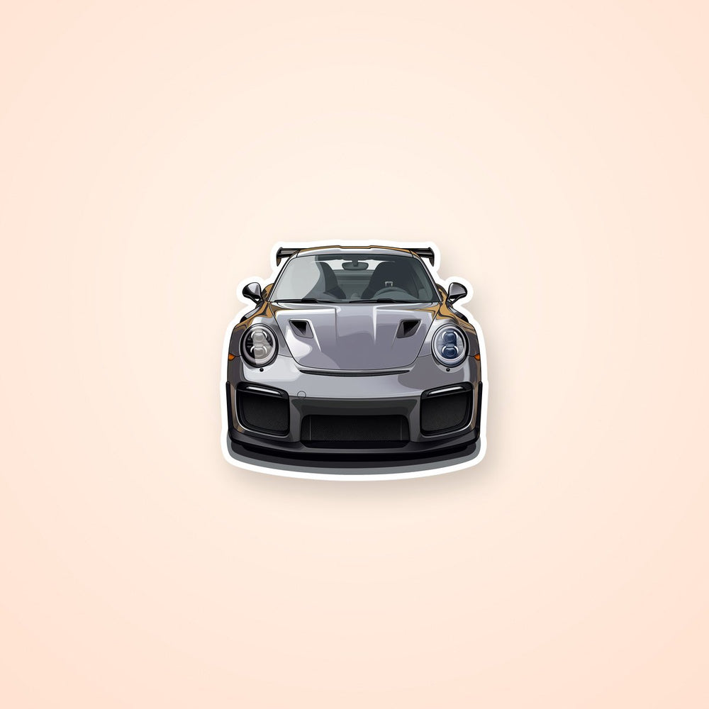 Silver Porsche Gt2 Rs Sticker
