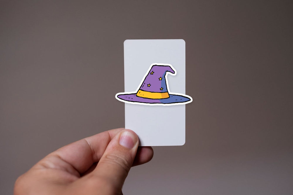 Purple Witch Hat Cartoon Sticker