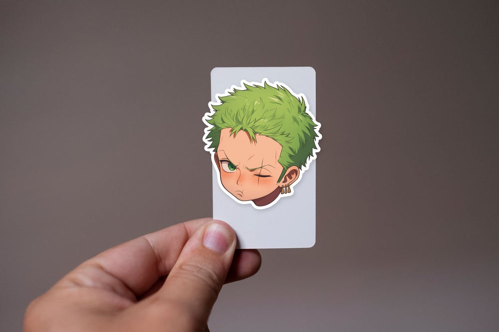 One Piece Chibi Zoro Head Anime Sticker