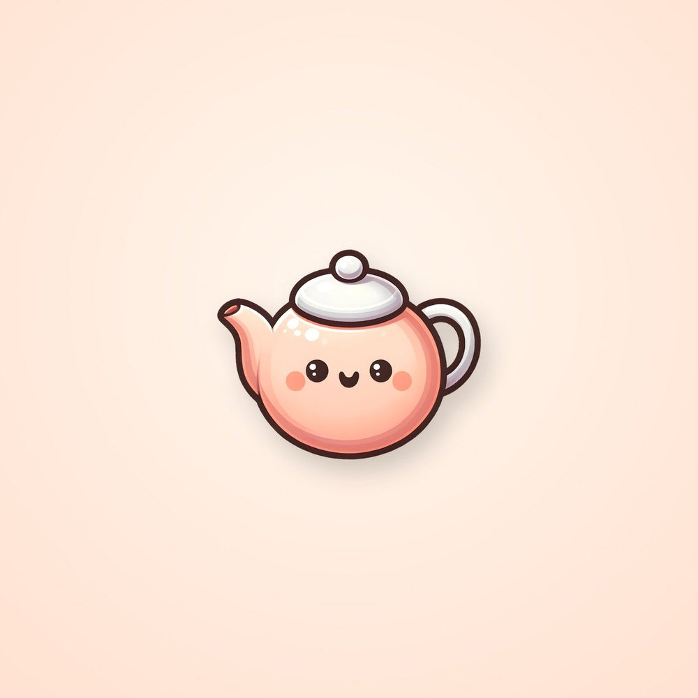 Pink Kawaii Teapot Smiling Sticker