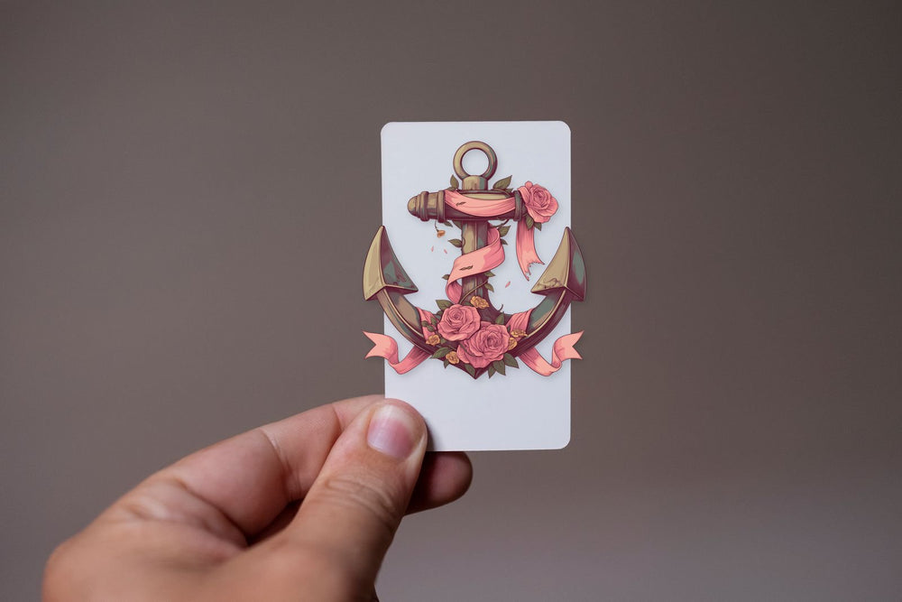 Anchor Roses Vintage Tattoo Sticker