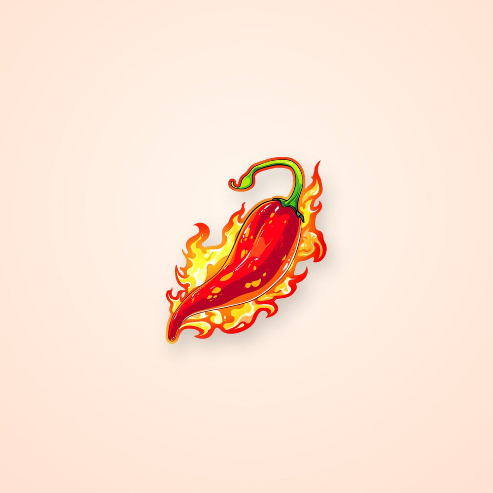 Fiery Hot Chili Pepper Sticker