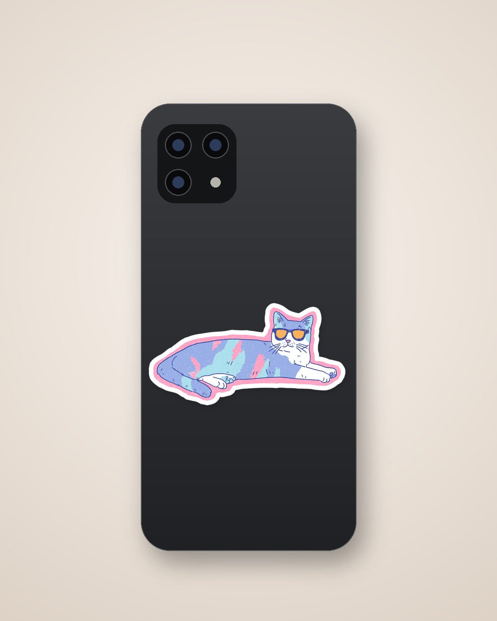 Cute Cartoon Cat Pastel Sticker
