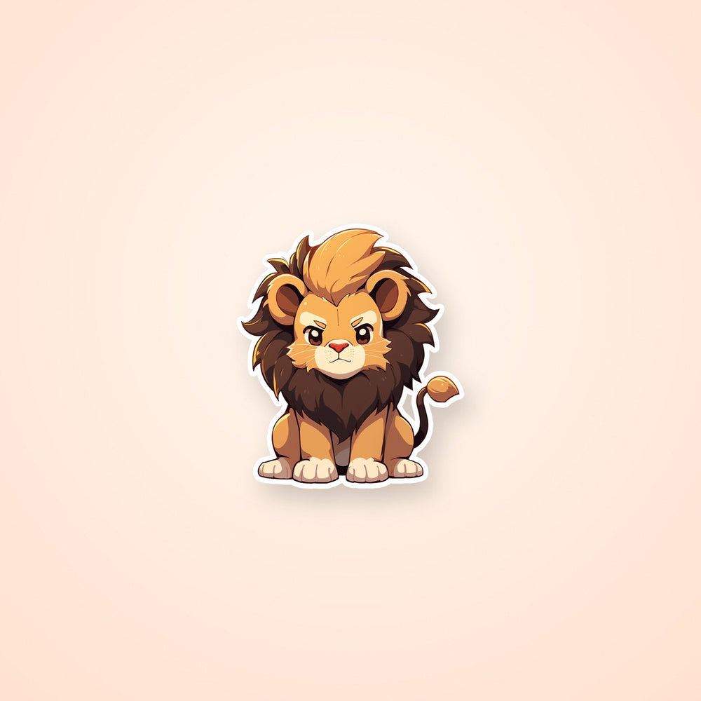 Young Lion Cartoon Sticker