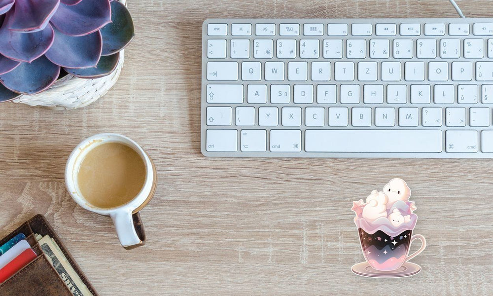 Cup with Cute Marshmallows Sticker