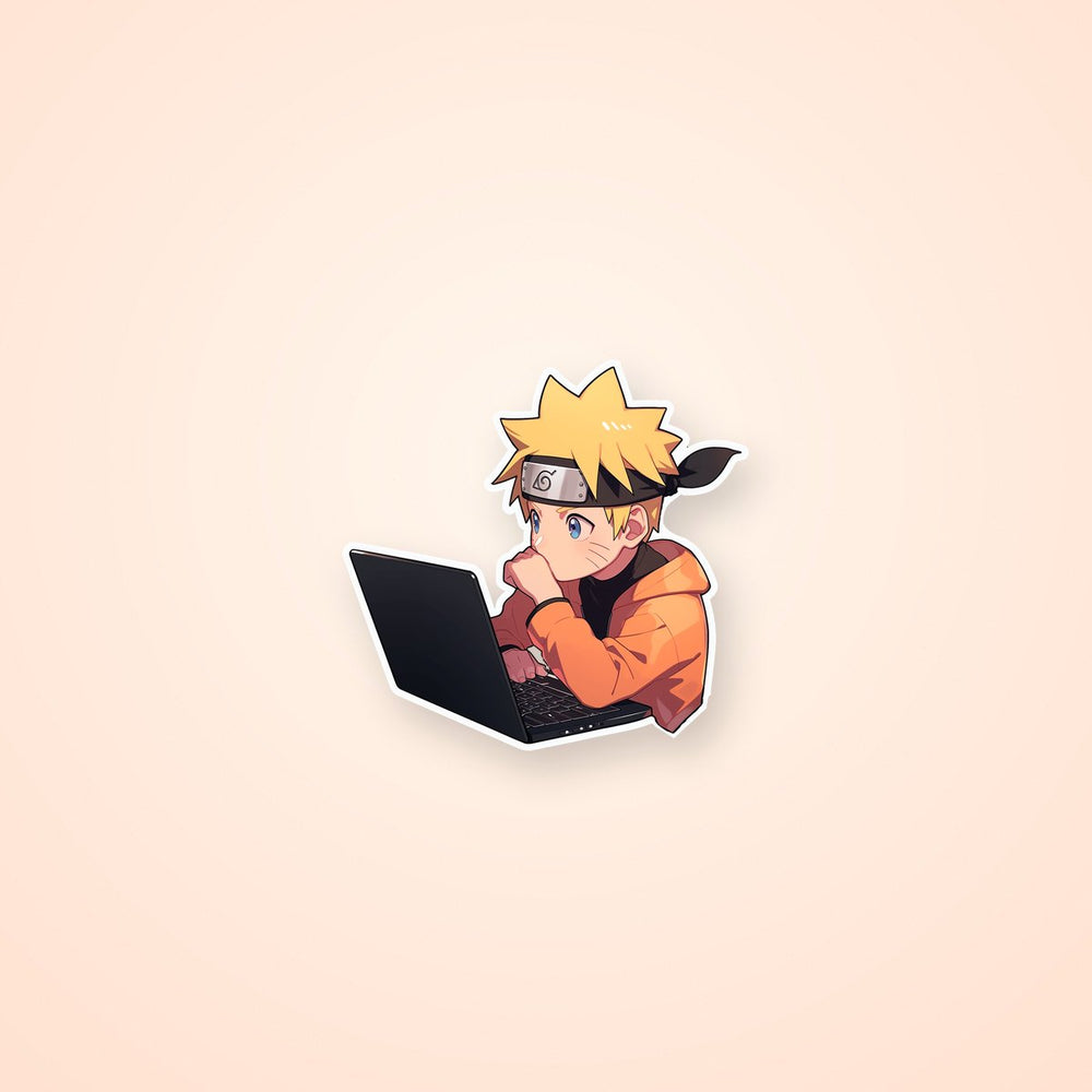 Naruto Uzumaki with a Laptop Sticker