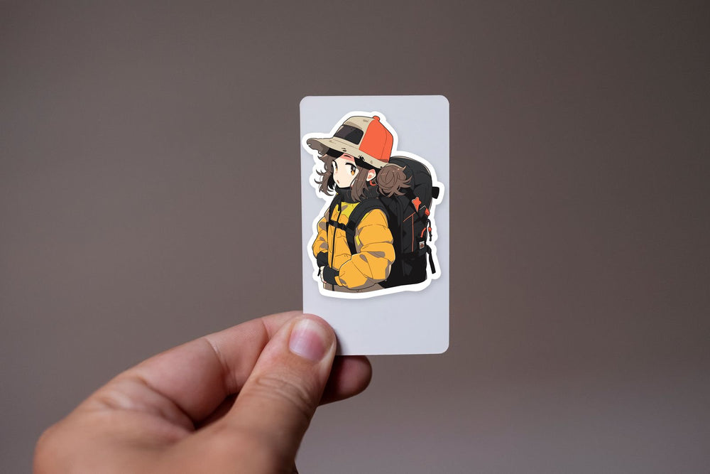 Cute Anime Girl with Backpack Sticker