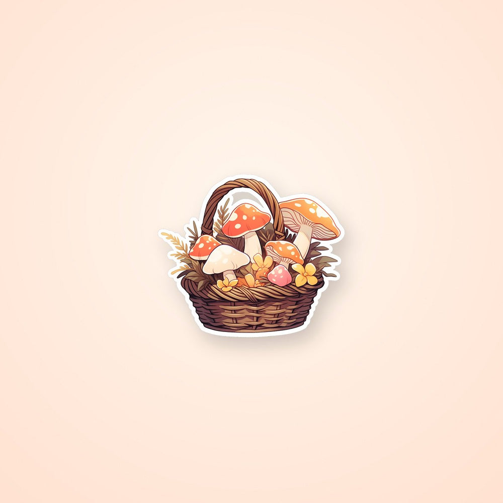 Mushrooms in a Basket Sticker