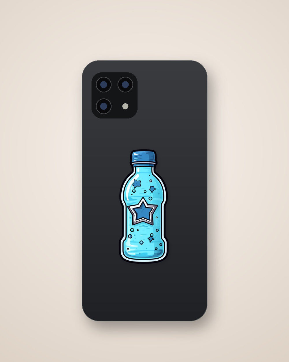 Blue Water Bottle with Stars Sticker