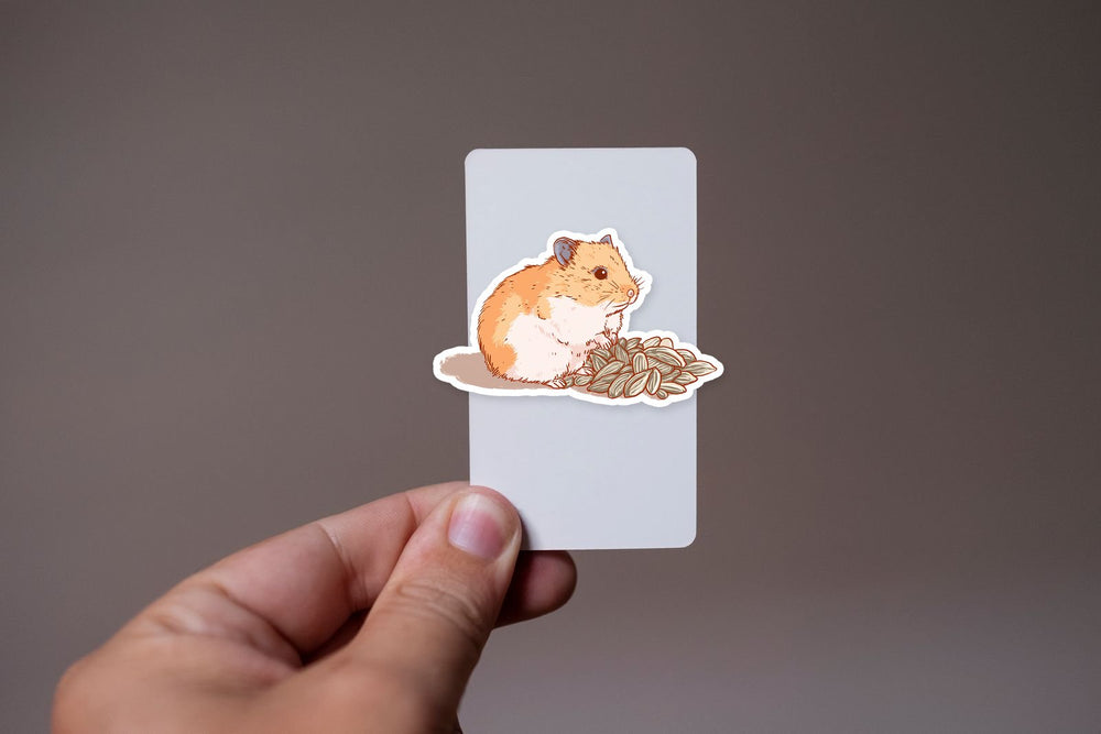 Cute Hamster Eating Sunflower Seeds Sticker