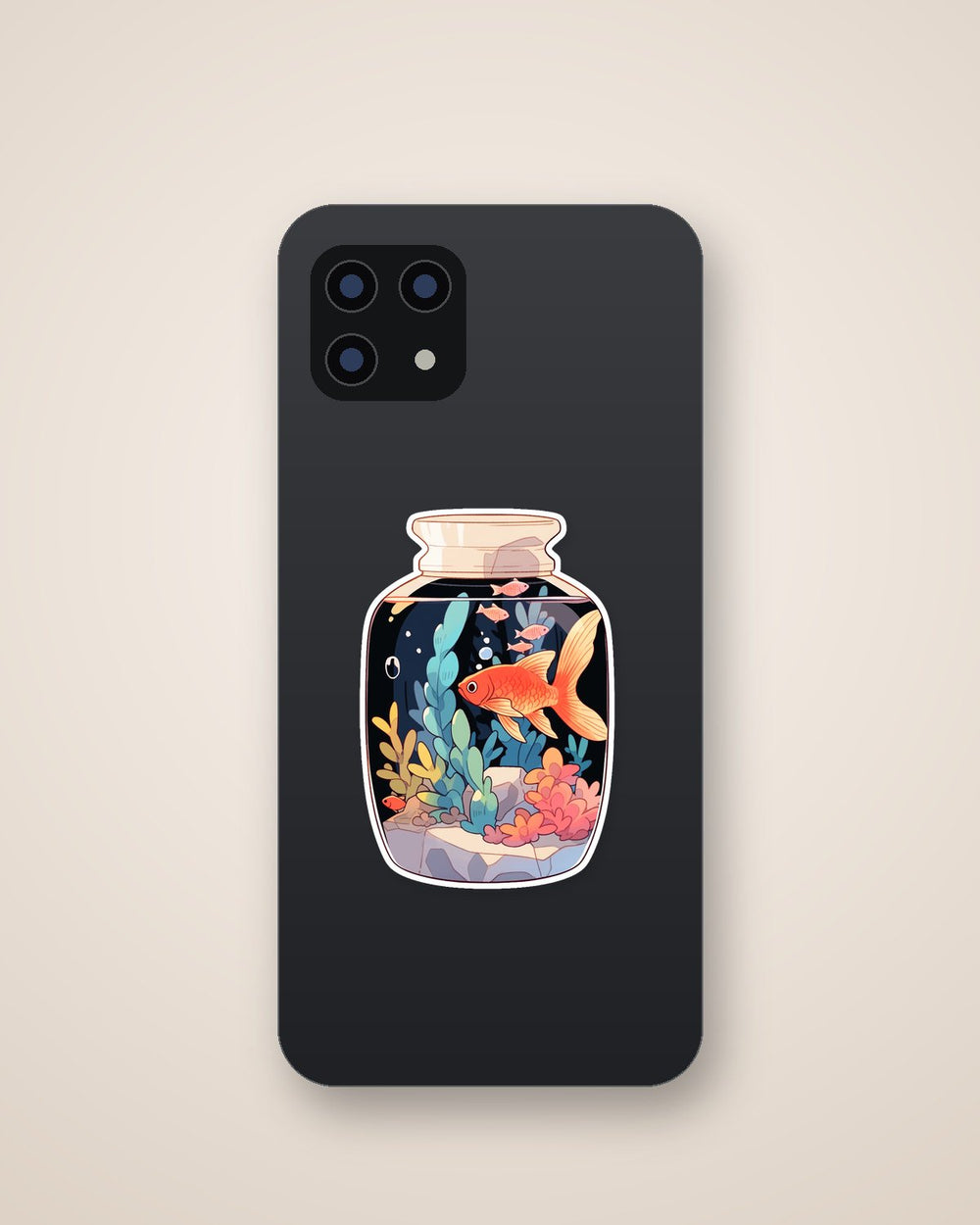 Aquarium Jar with Fishes Sticker