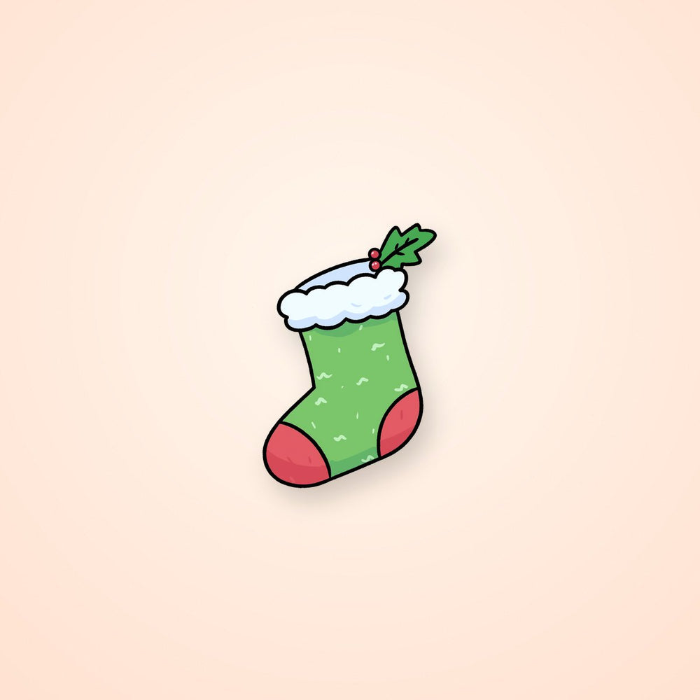 Green Christmas Stocking Sticker