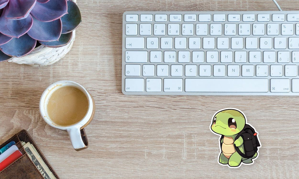 Cute Turtle with Backpack Sticker