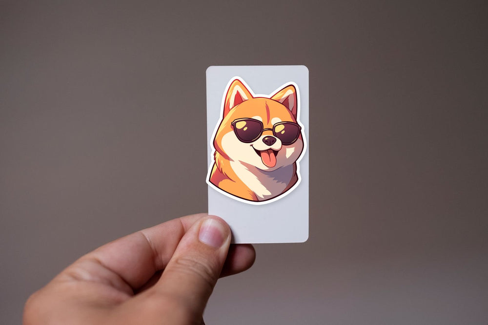 Shiba Inu Dog with Sunglasses Sticker