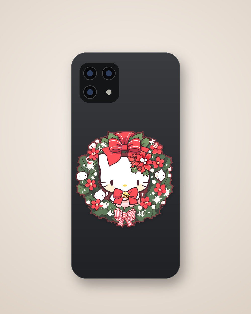 Hello Kitty with Christmas Wreath Sticker