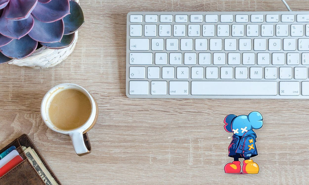 Kaws Blue Yellow Aesthetic Sticker