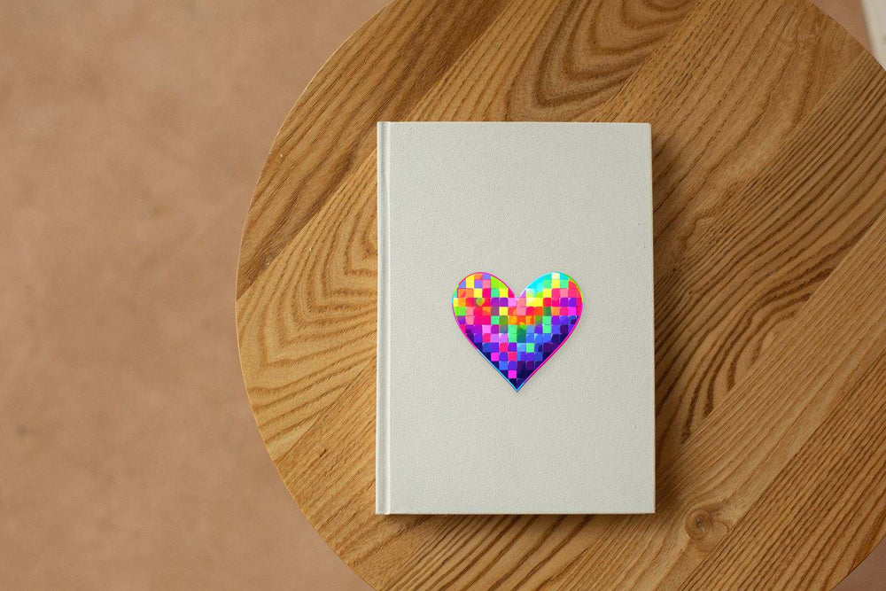 Heart of Colorful Squares Sticker