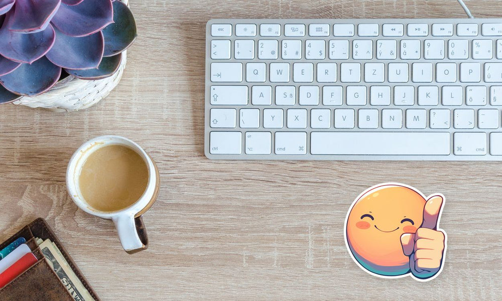 Cute Winking Emote Face Sticker