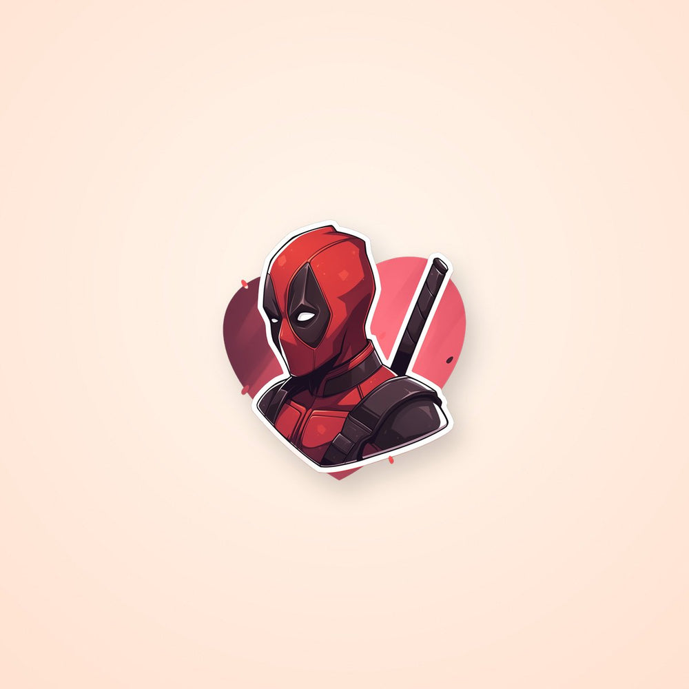 Deadpool Love Heart Sticker