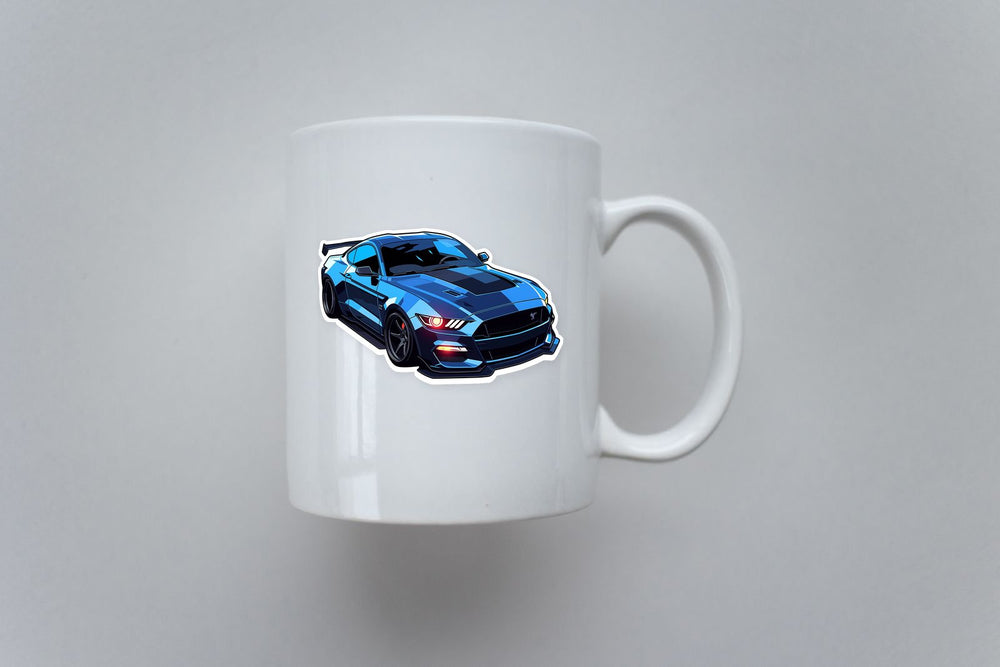 Blue Ford Mustang Sticker