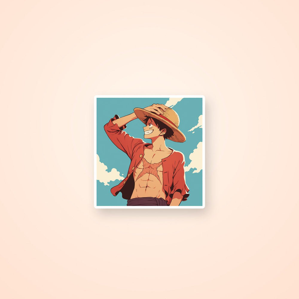 Luffy Retro Poster Sticker