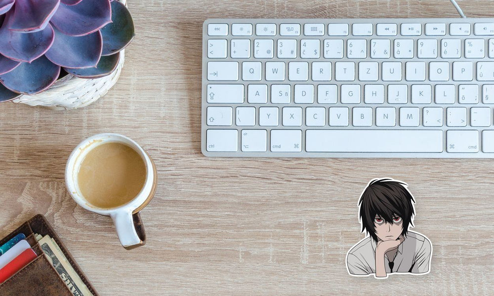 Death Note L with Red Eyes Sticker