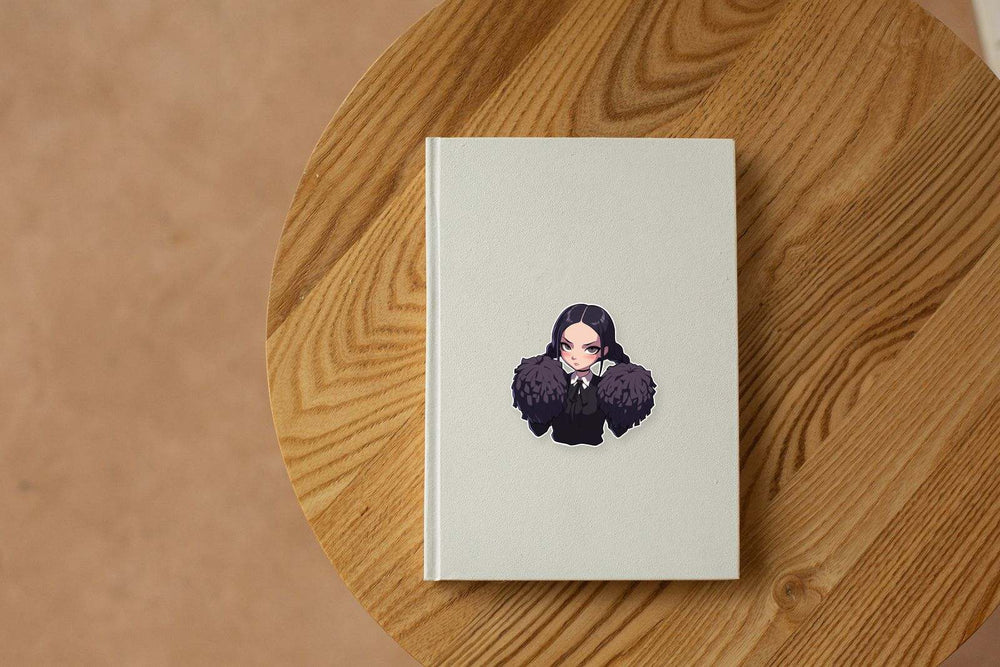 Wednesday Addams Goth Cheerleader Sticker