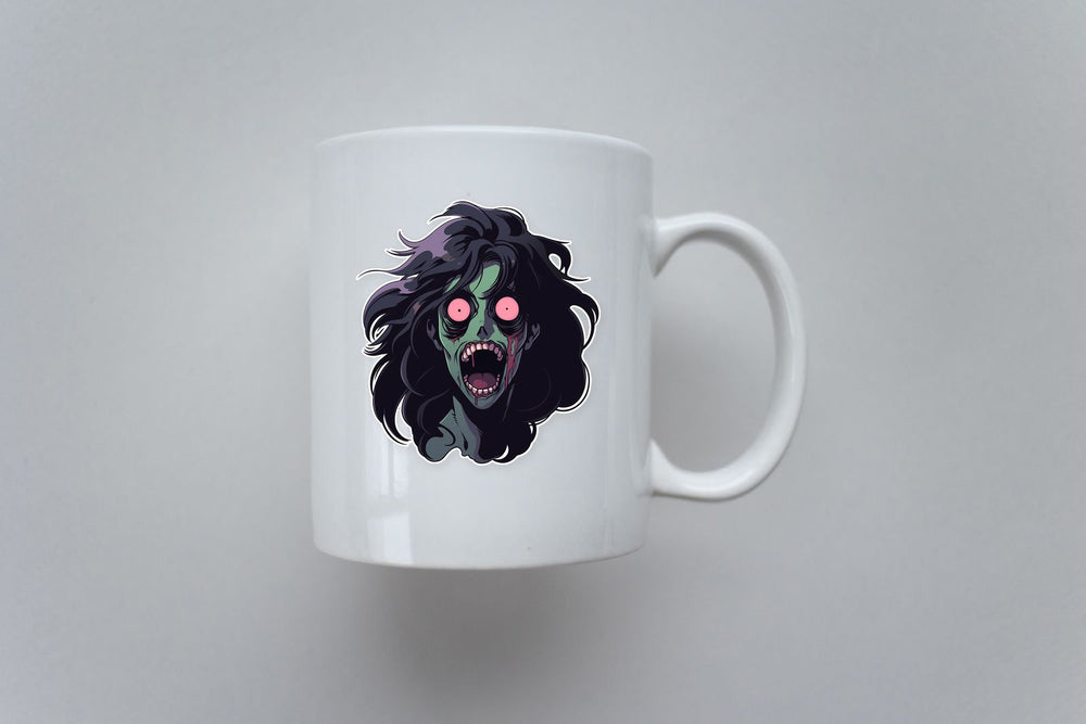 Halloween Scary Zombie Girl Sticker
