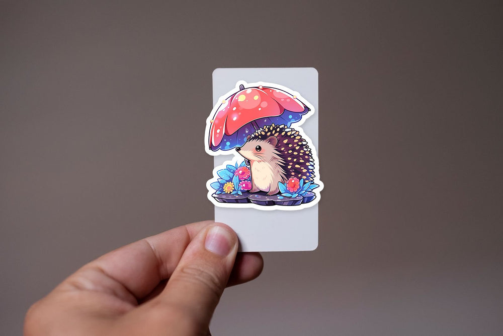 Cute Hedgehog with Umbrella Sticker