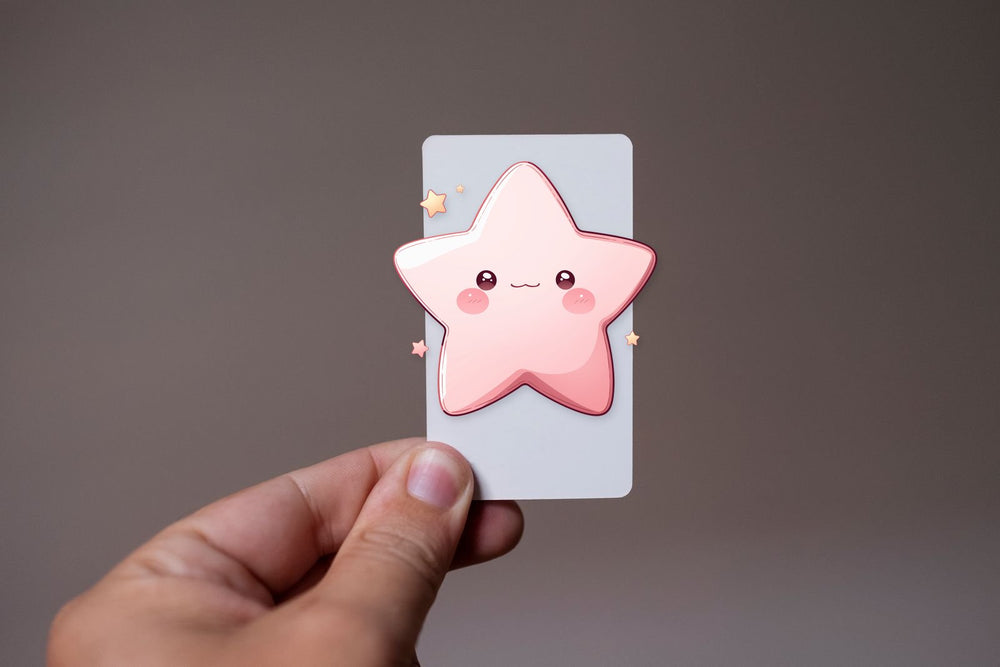 Cute Pink Star Kawaii Clipart