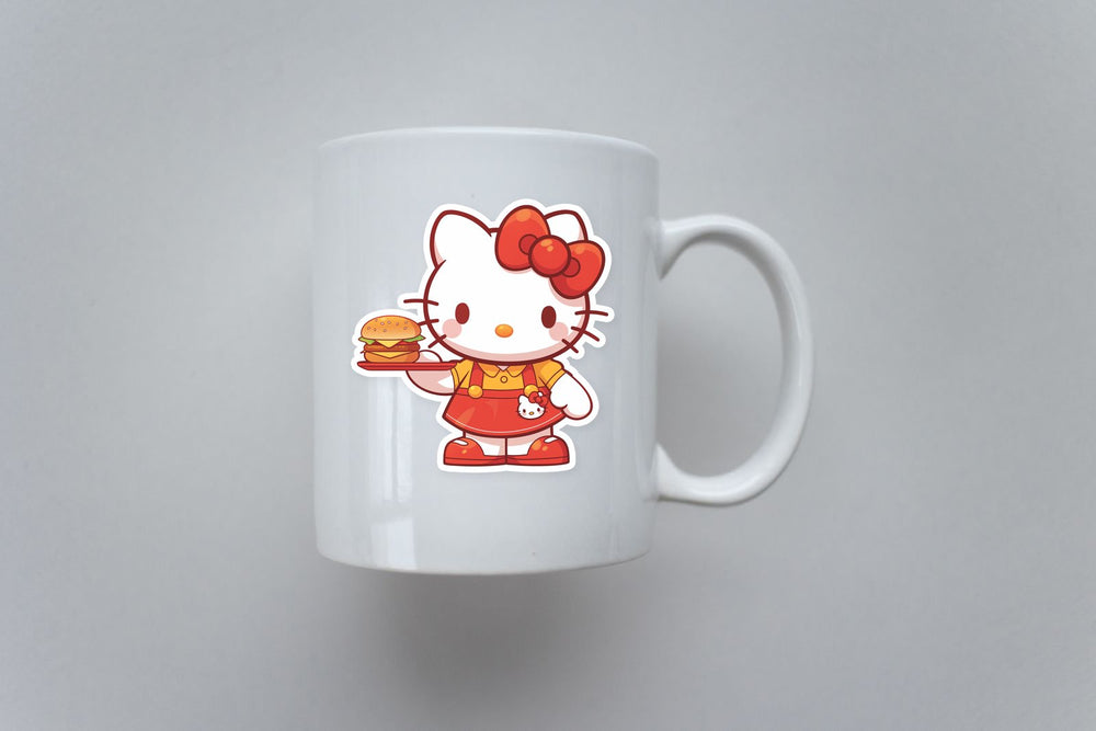 Hello Kitty Burger Tray Cute Fast Food Sticker