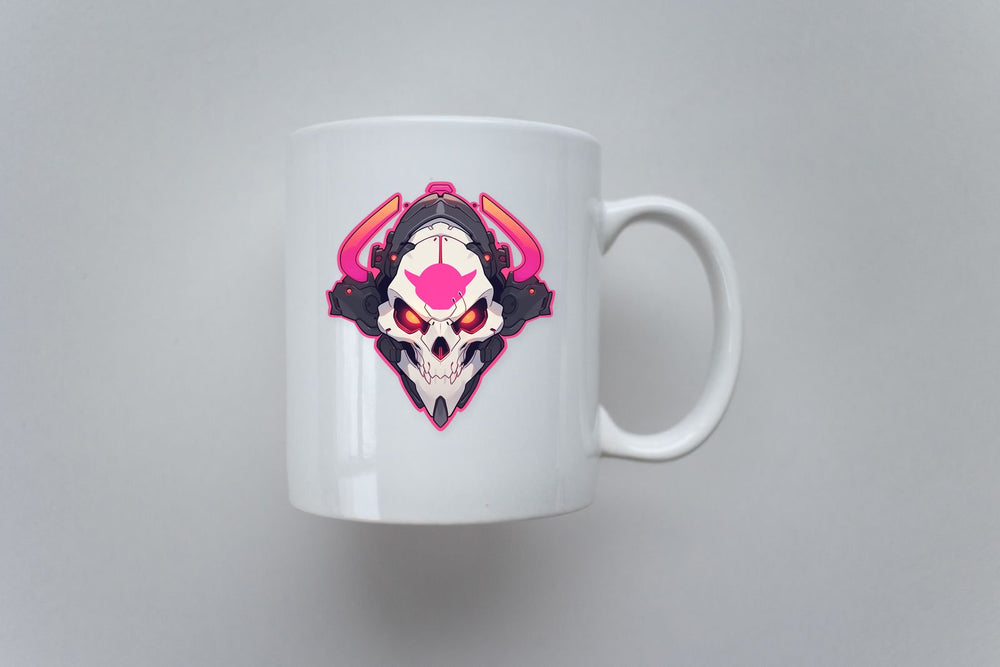 Hardcore Skull Pink Stroke Sticker