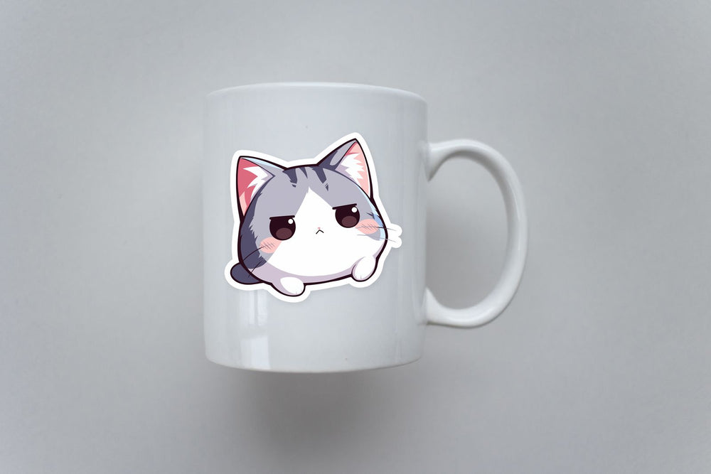 Kawaii Moody Cat Sticker